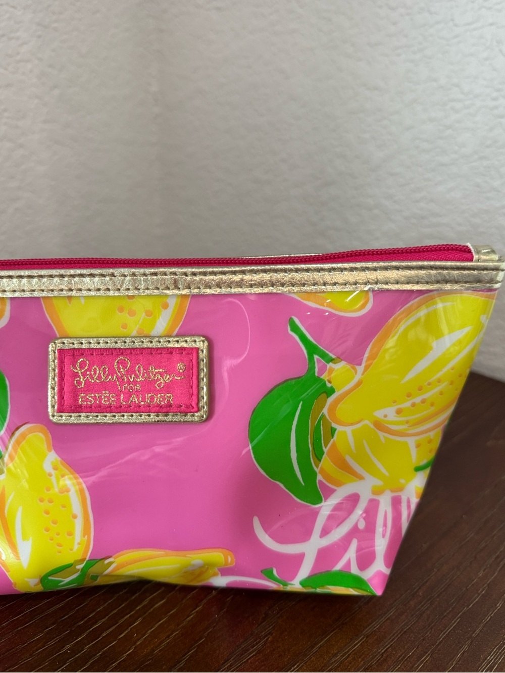 Lilly Pulitzer Estée Lauder Pink & Yellow Lemon Makeup Bag Pouch